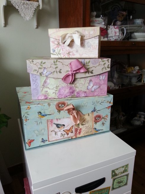 Decorative storage boxes | Vintage floral Cottage