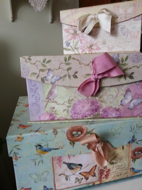 Decorative storage boxes | Vintage floral Cottage