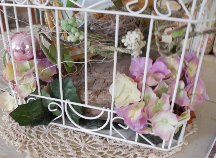 Faded Summer Birdcage | Vintage Floral Cottage