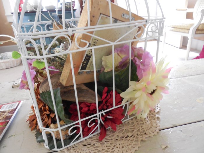 Faded Summer Birdcage | Vintage Floral Cottage