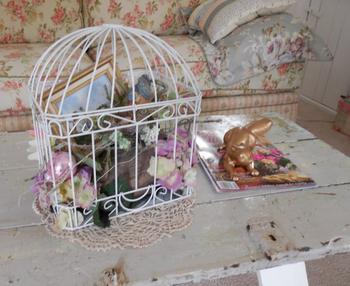 Faded Summer Birdcage | Vintage Floral Cottage