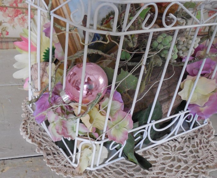 Faded Summer Birdcage | Vintage Floral Cottage