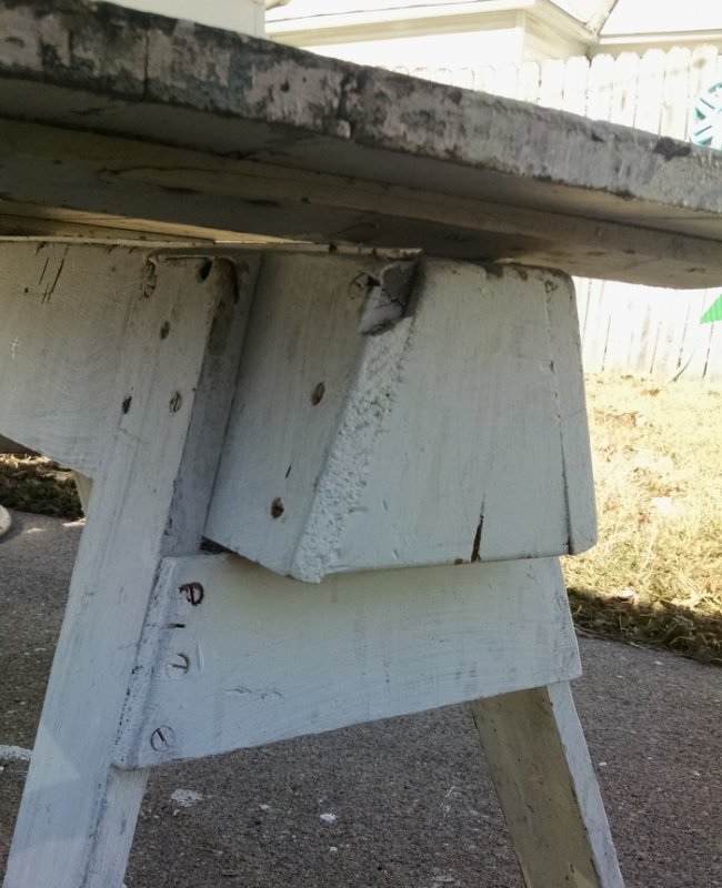 Upcycled sawhorse coffee table | Vintage Floral Cottage