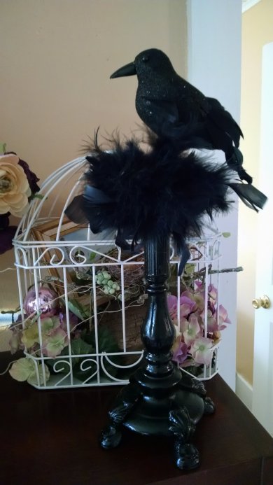 Perching Crow for Halloween | Vintage Floral Cottage