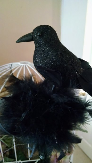 Perching Crow for Halloween | Vintage Floral Cottage