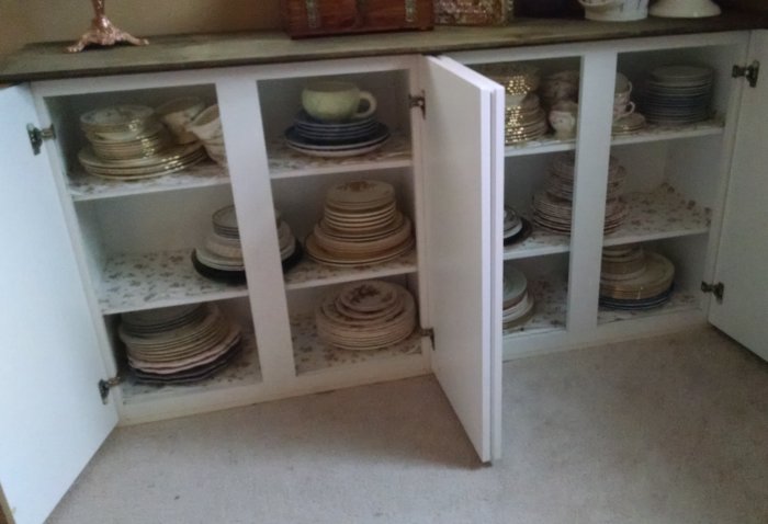 Custom dish storage | Vintage Floral Cottage