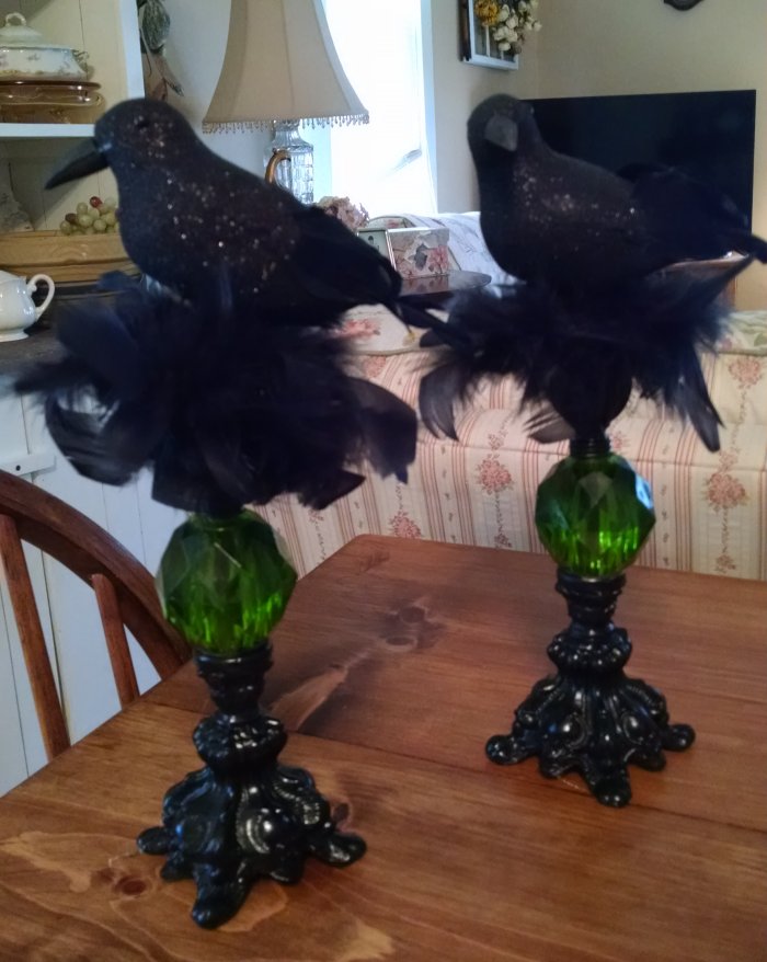 Perching Crow for Halloween | Vintage Floral Cottage