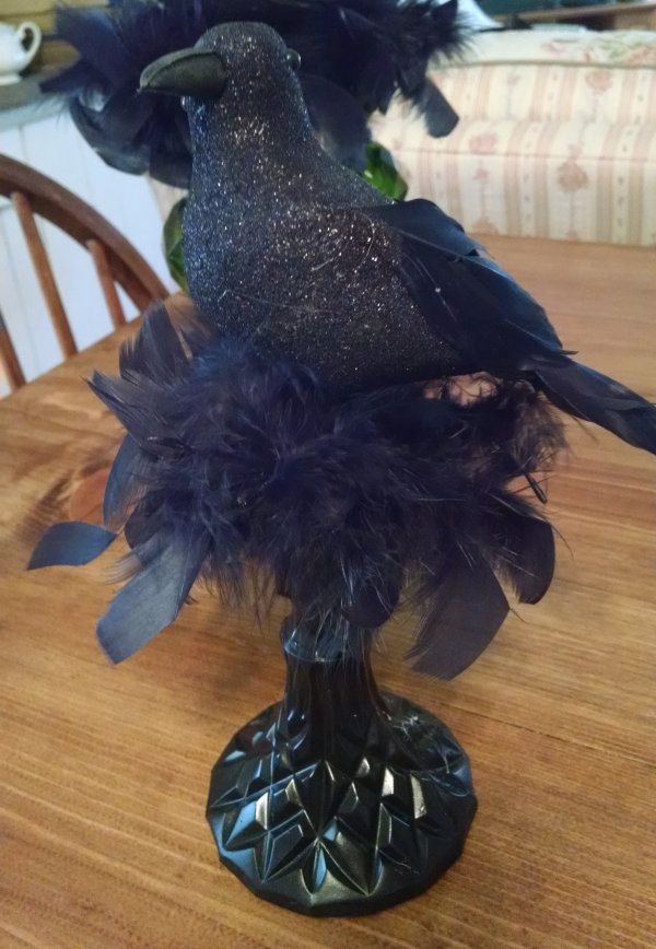 Perching Crow for Halloween | Vintage Floral Cottage