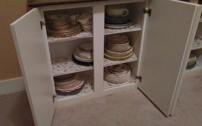 Custom dish storage | Vintage Floral Cottage