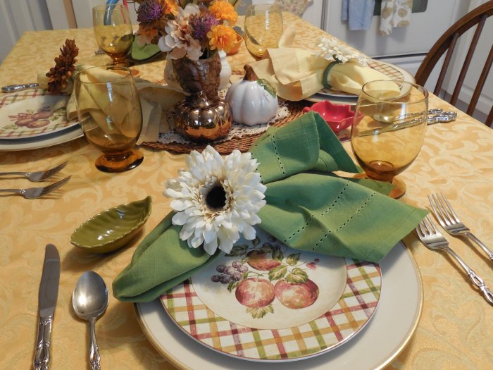 Pretty in Plaid Fall Table | Vintage Floral Cottage