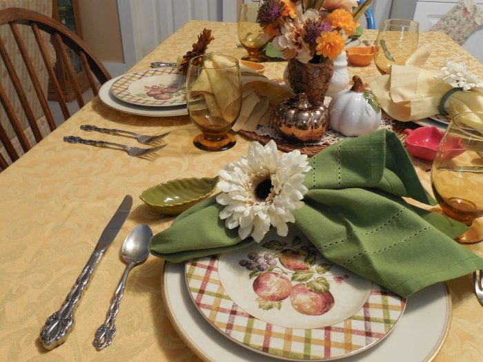 Pretty in Plaid Fall Table | Vintage Floral Cottage