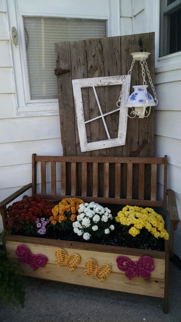 Bench Planter | Vintage Floral Cottage