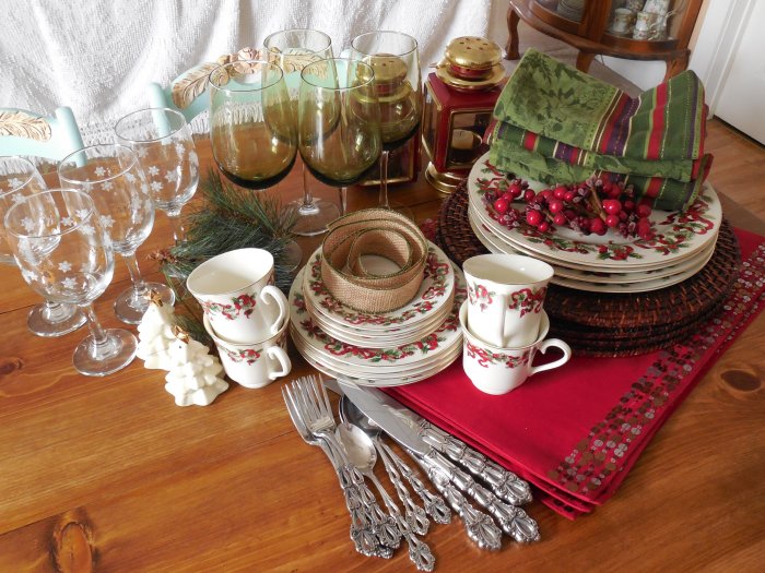 Christmas Ribbon Table | Vintage Floral Cottage