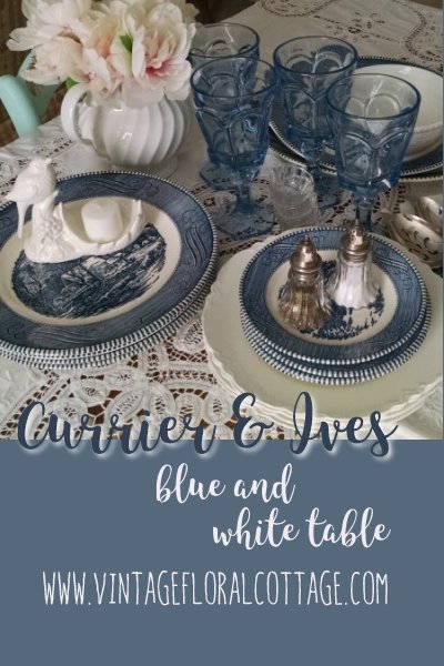 Currier & Ives Table | Vintage Floral Cottage