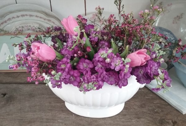 Tureen of flowers | Vintage Floral Cottage