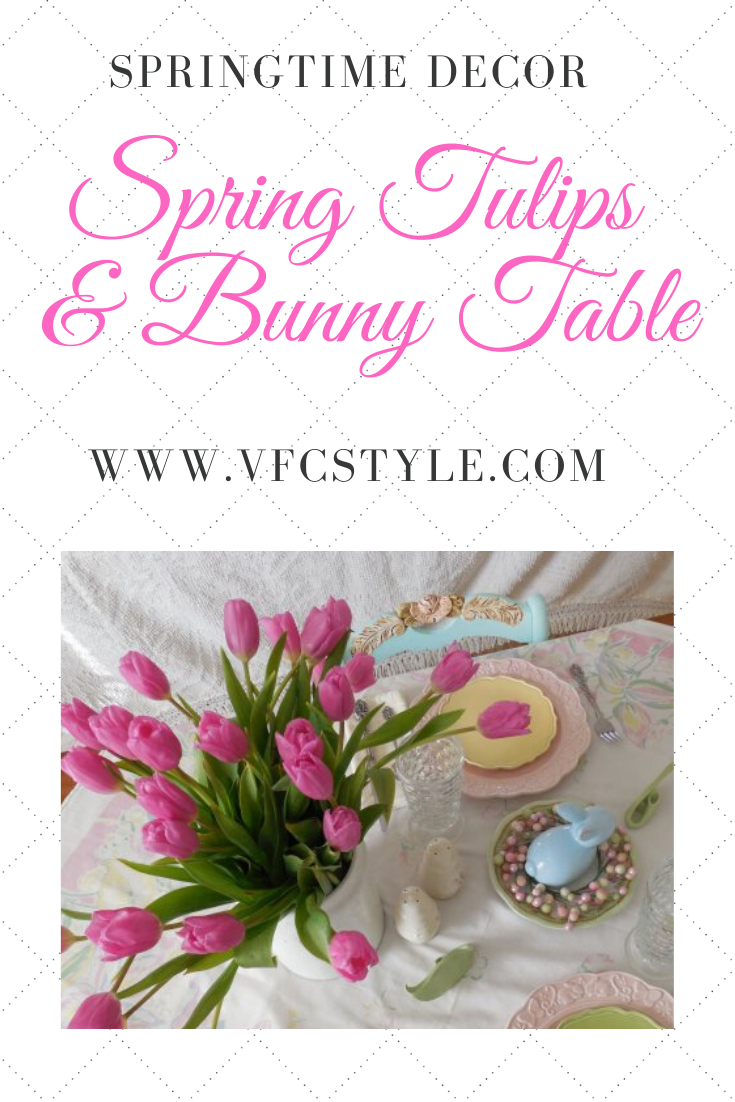 Spring Tulips Table | Vintage Floral Cottage