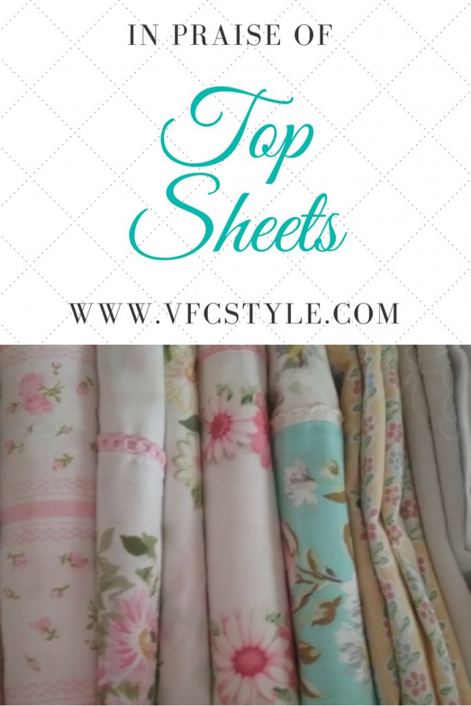 Do you a) always or b) never use a top sheet? Read about the importance of top sheets at Vintage Floral Cottage! #cottagestyle #prettyflatsheet #flatsheets #foldfittedsheets #prettysheets #cottagedecor