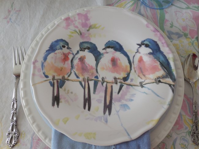 Pier 1 bird plates | Vintage Floral Cottage