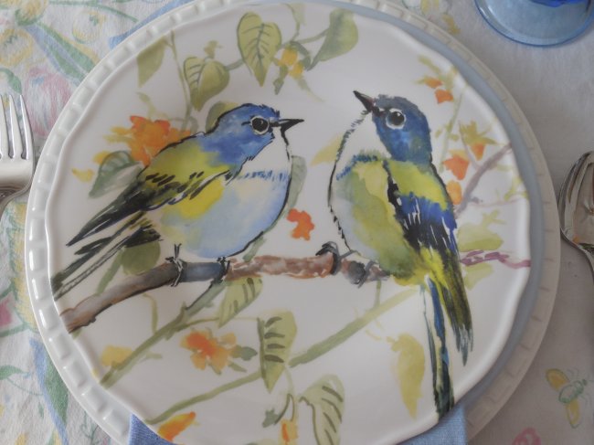 Pier 1 bird plates | Vintage Floral Cottage