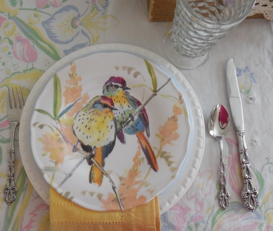 Pier 1 bird plates | Vintage Floral Cottage