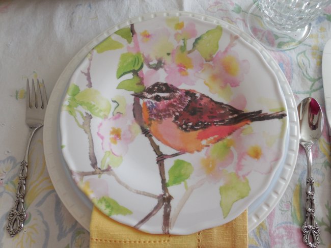 Pier 1 bird plates | Vintage Floral Cottage