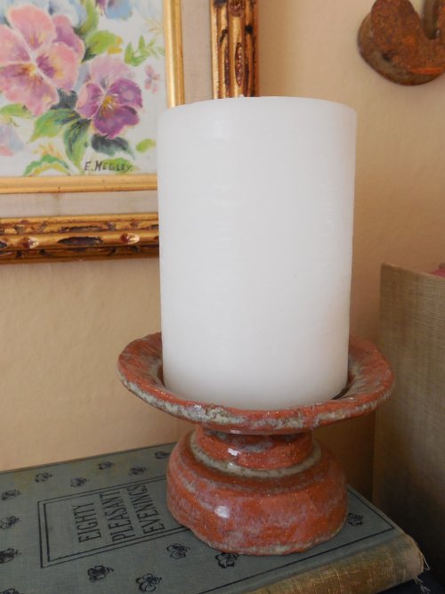 Pillar Candle holder | Vintage Floral Cottage