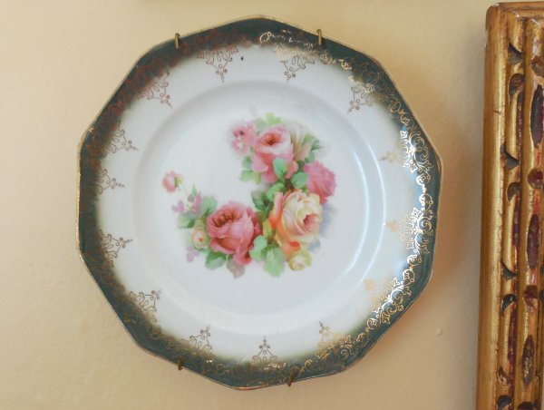 Faux Limoges Plate | Vintage Floral cottage