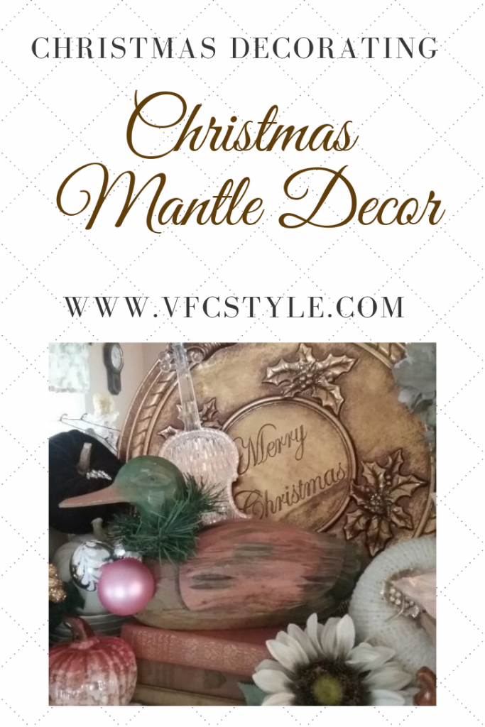 Christmas Mantle Decor | Vintage Floral Cottage