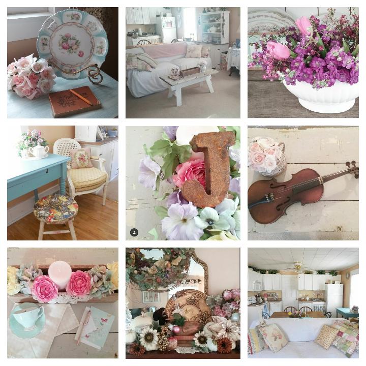 Top 9 Instagram photos - Home decorating style | Vintage Floral Cottage