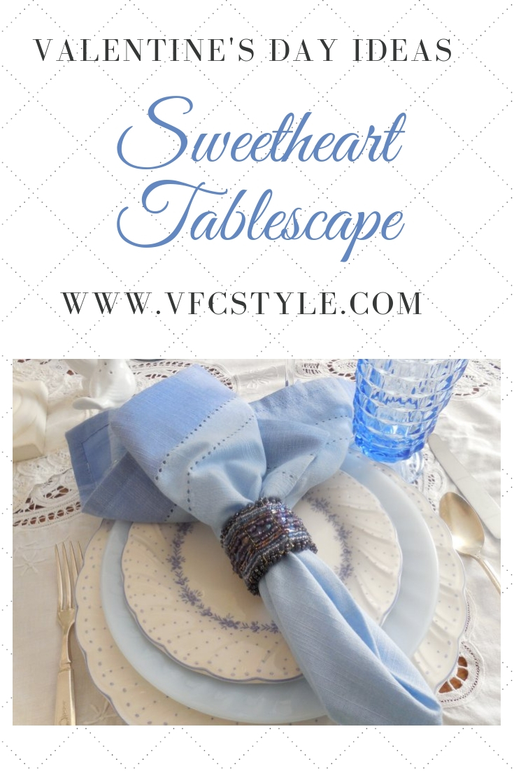 Sweetheart tablescape Valentine's Day | Vintage Floral Cottage