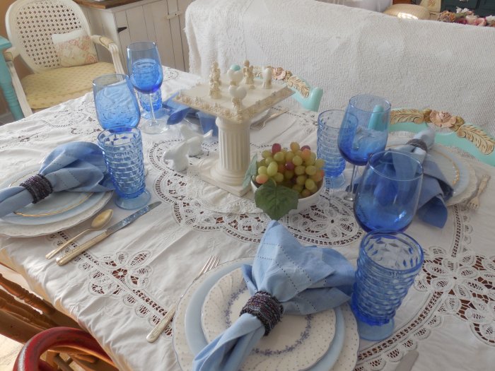 Nikko Blue Peony Valentine's Day Table | Vintage Floral Cottage