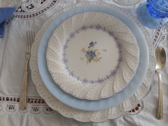 Nikko Blue Peony Valentine's Day Table | Vintage Floral Cottage