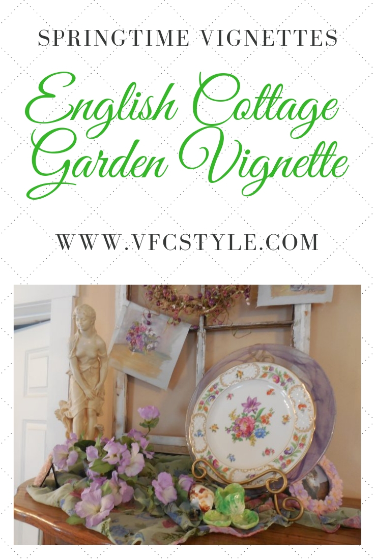 English Cottage Garden Vignette | Vintage Floral Cottage