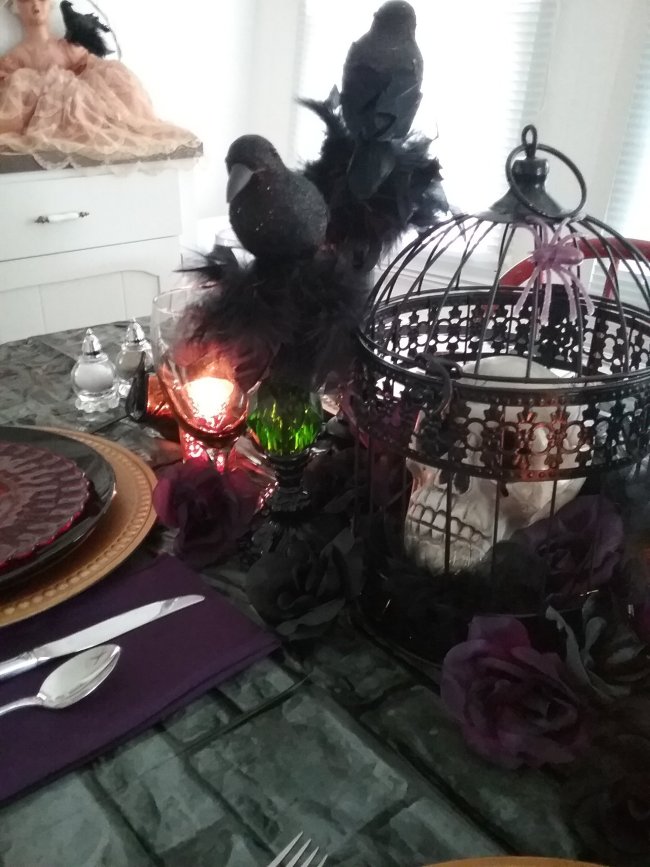 Spooky Gothic Halloween 2019 Tablescape | Vintage Floral Cottage