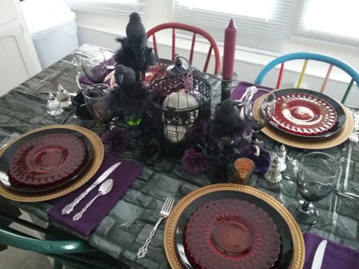 Spooky Gothic Halloween 2019 Tablescape | Vintage Floral Cottage