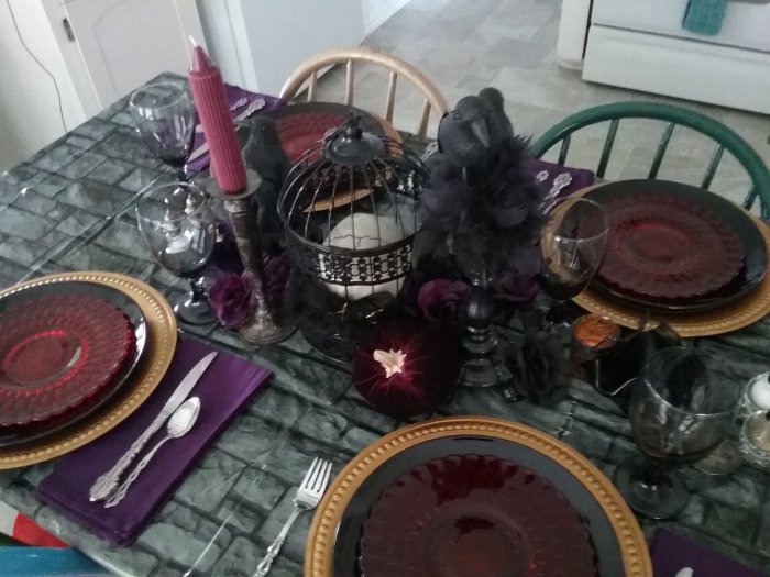 Spooky Gothic Halloween 2019 Tablescape | Vintage Floral Cottage