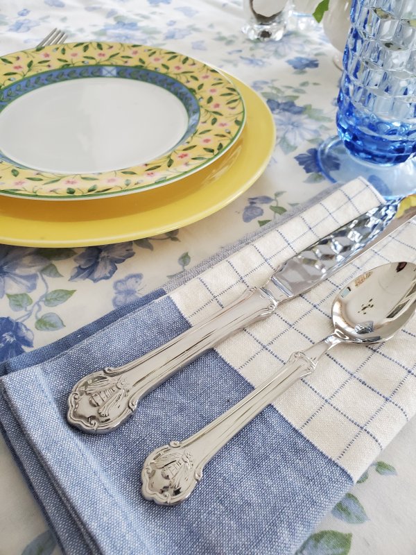 These and the pretty plaid napkins were secondhand finds.