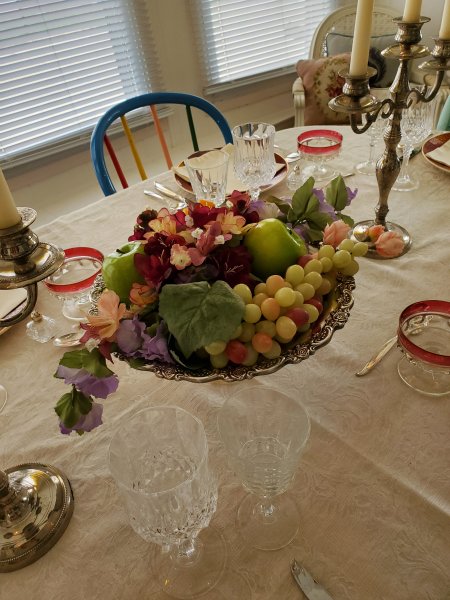 Epergne centerpiece with platter