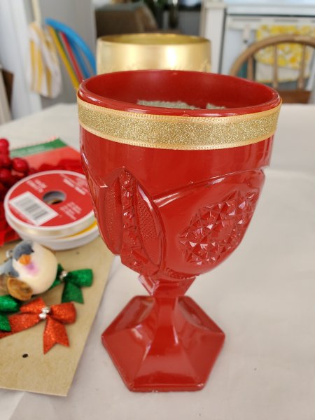 Red painted goblet