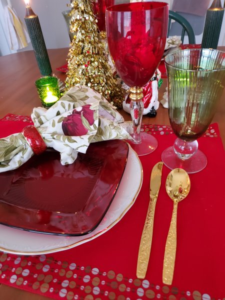 Christmas tablescape for two