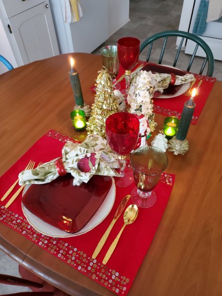 Christmas table for two