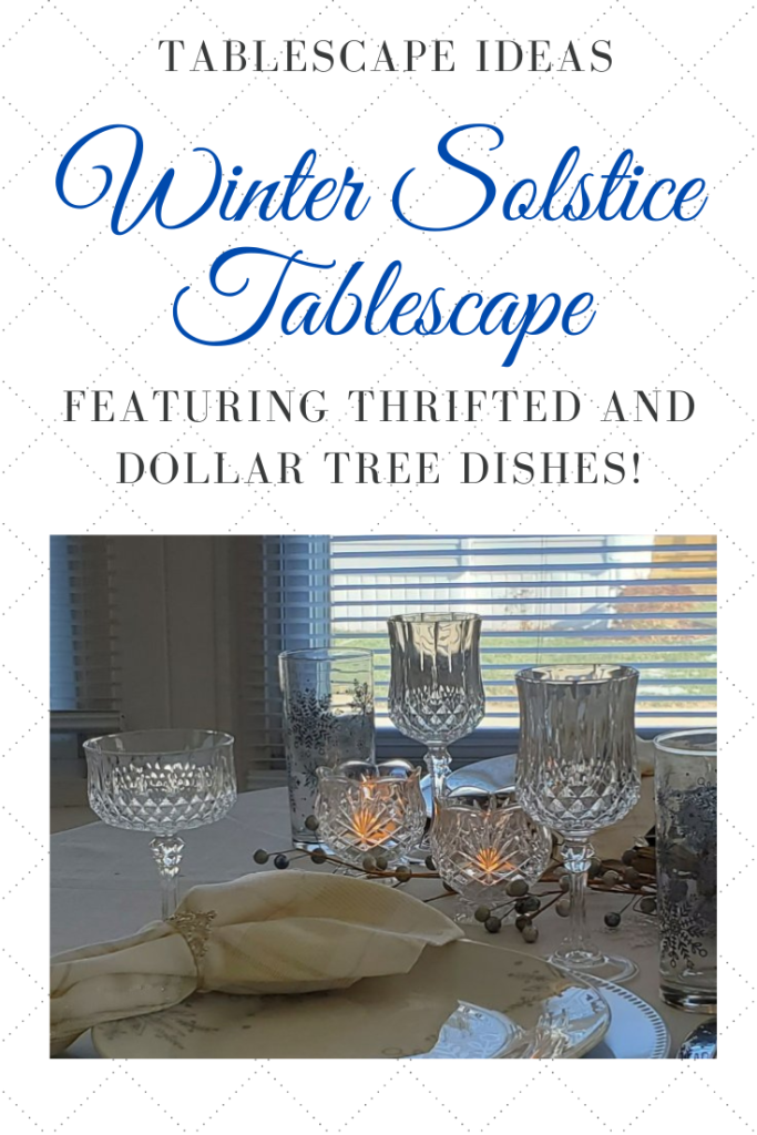 Winter Solstice Tablescape with Dollar Tree Dishes