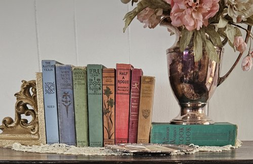 Antique books in Faded Summer bindings