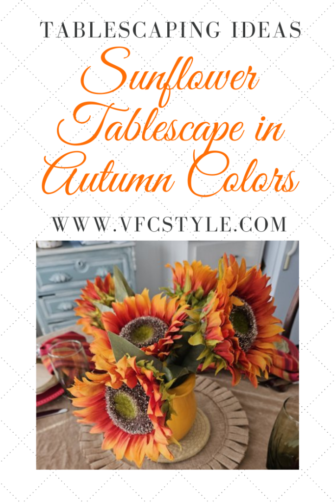 Pinterest Image for Sunflower Tablescape Post