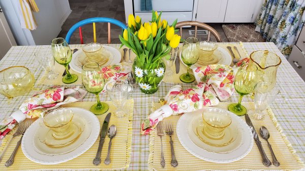Thrift store tablescape