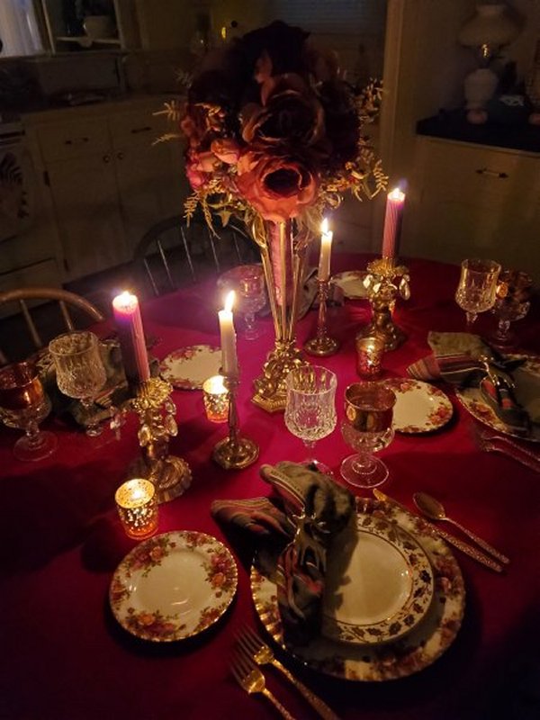 Thrift store tablescape