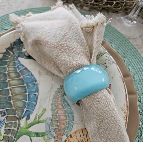 Faded Summer beach themed tablescape