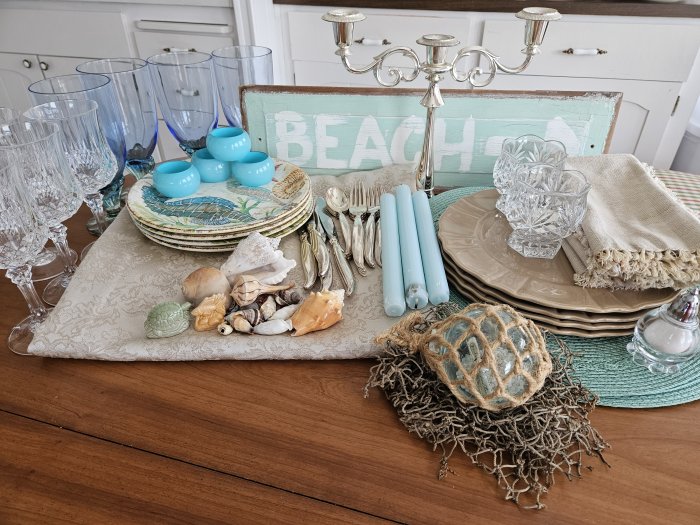 End of summer beach themed table