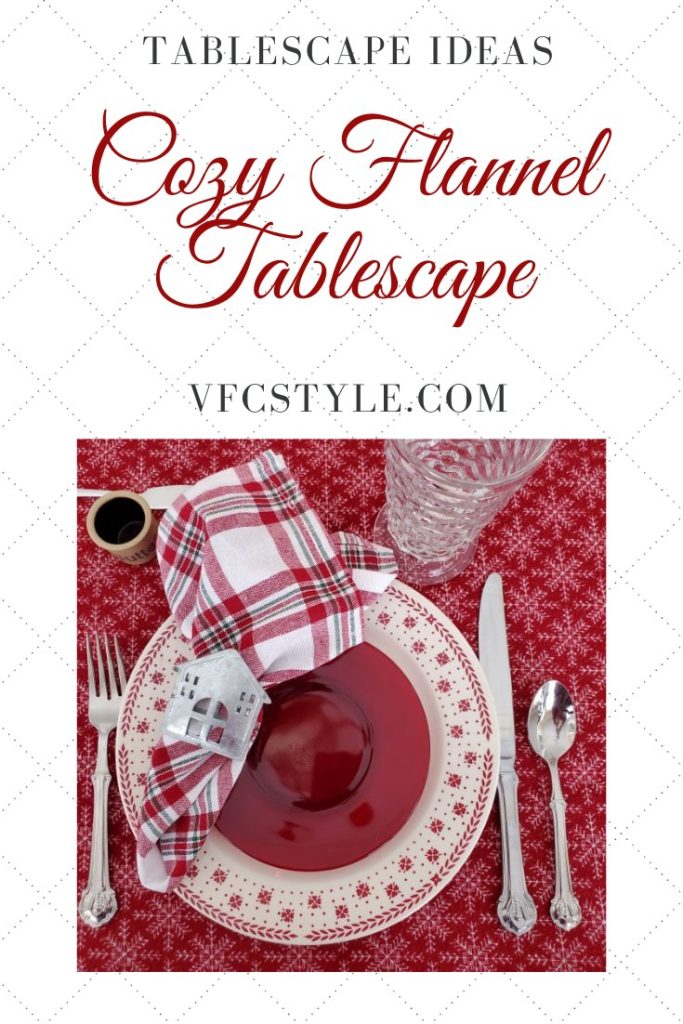 Cozy Winter flannel tablescape