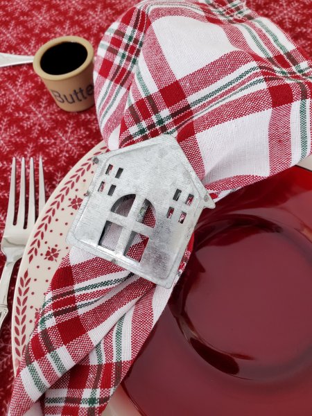 Cozy Winter flannel tablescape